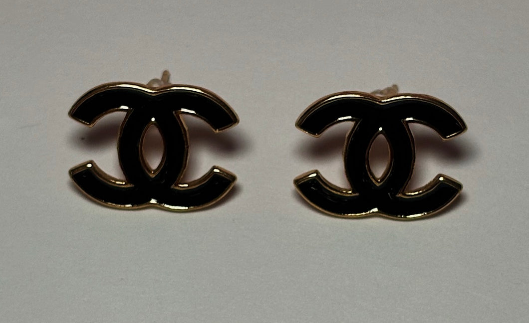 Black Basic Chanel Earrings