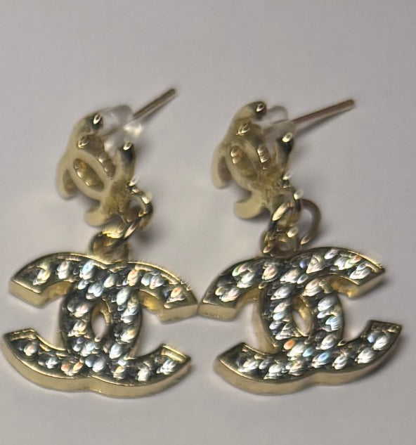 double c earrings