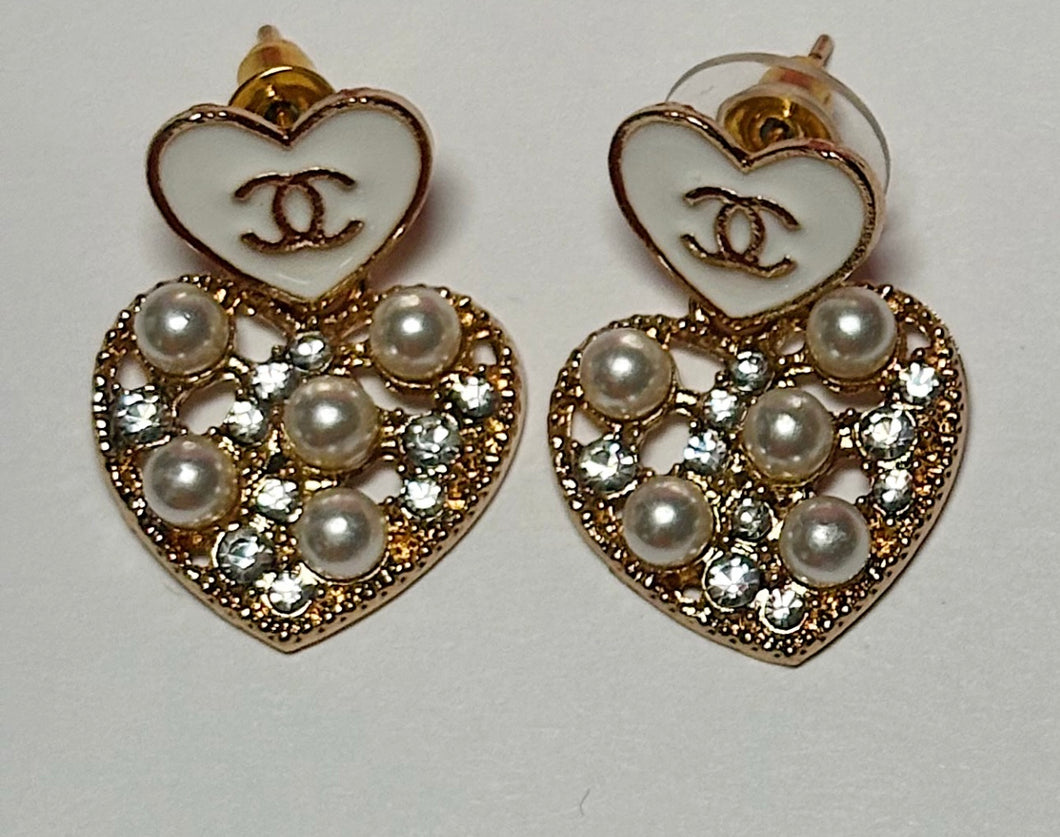 Heart Shaped Gold Earrings