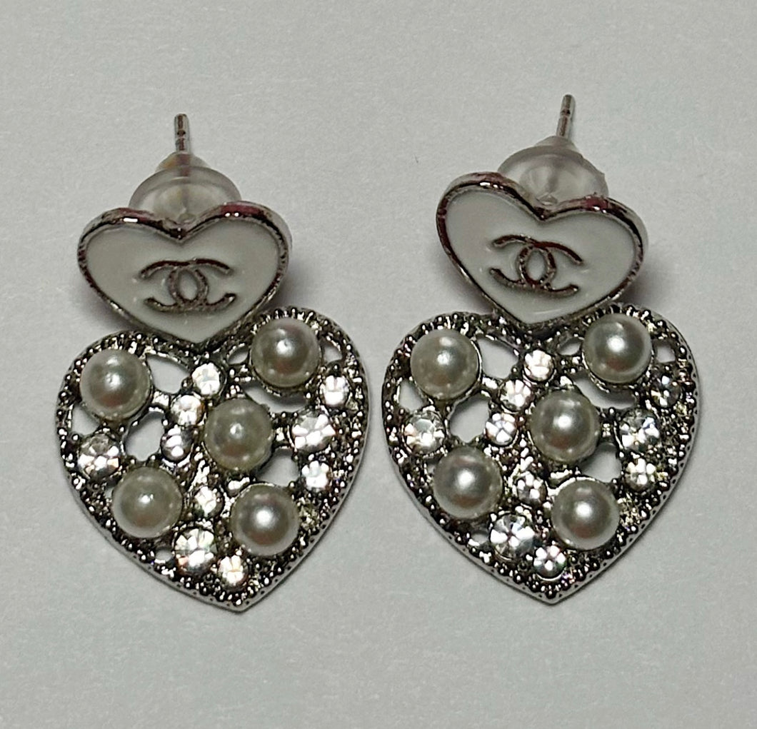 Heart Shaped Silver Earrings