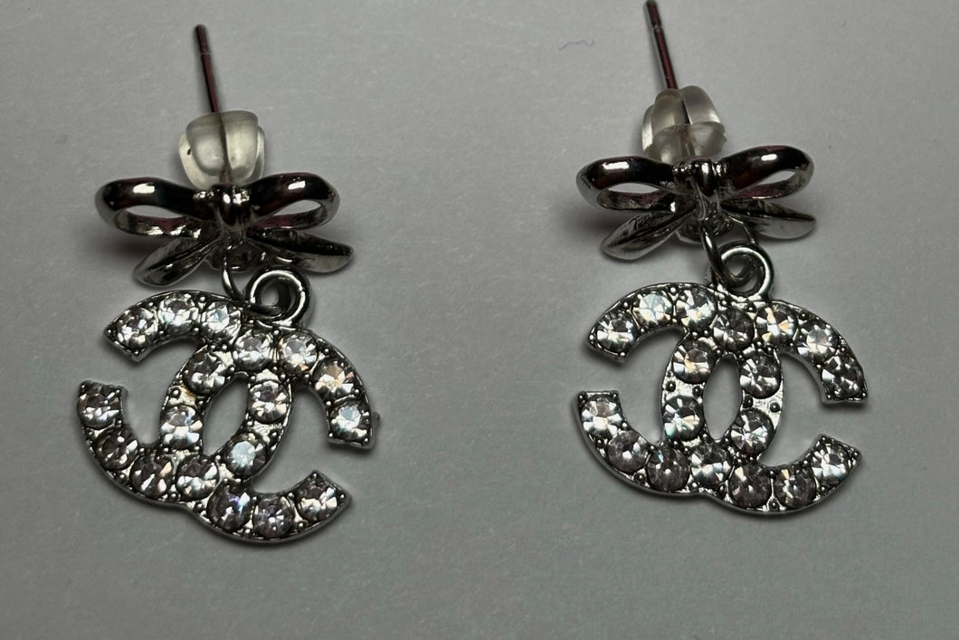 Silver Bow Earrings