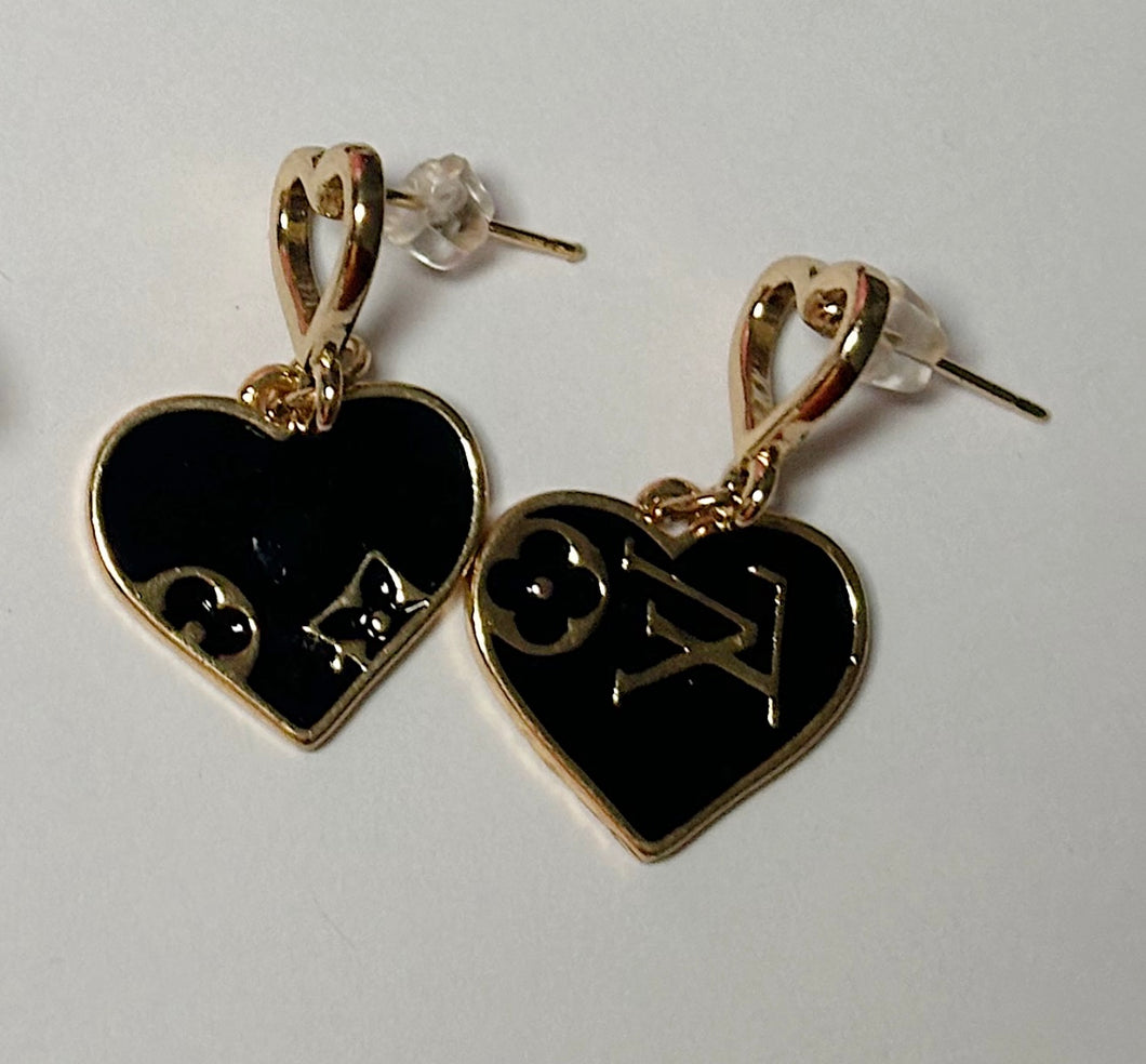 Black Heart Shaped Earrings